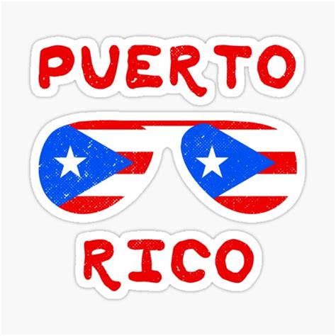 Puerto Rico Flag Glasses Boricuas Puerto Rican Pride Sticker By