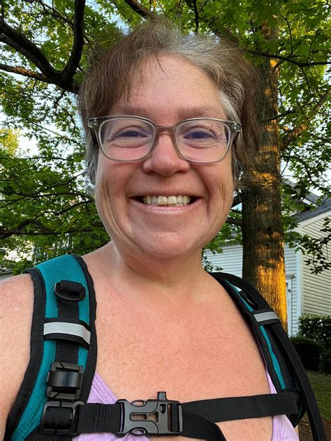 Going for a walk and trying out my water backpack - purchased for my 17