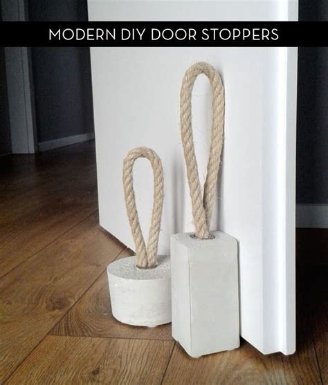 How To Make Modern Door Stoppers With Concrete And Rope In 2020 Door
