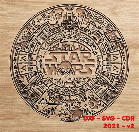 Star Wars Calendar .v2 2021. Vector dxf cdrsvg for CNC | Etsy