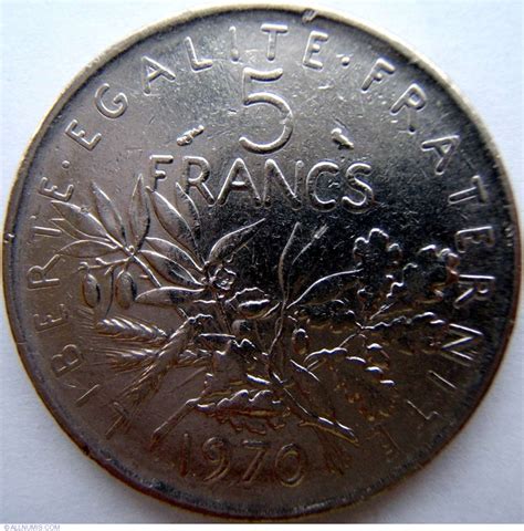 5 Francs 1970 Fifth Republic 1958 1970 France Coin 2230