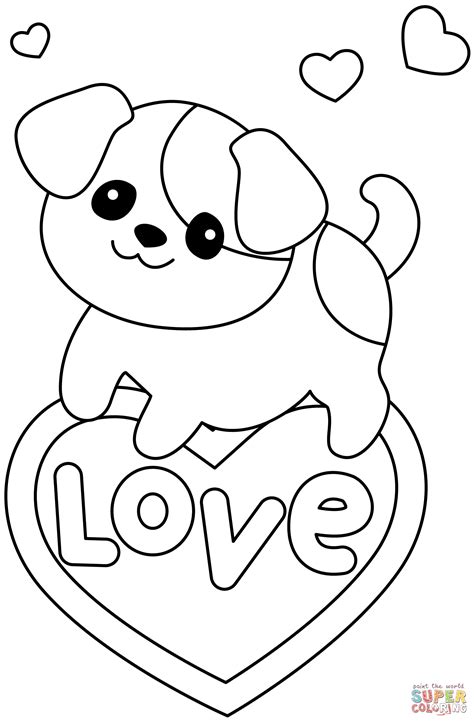 Dibujo De Cachorro Kawaii Para Colorear Dibujos Para Colorear