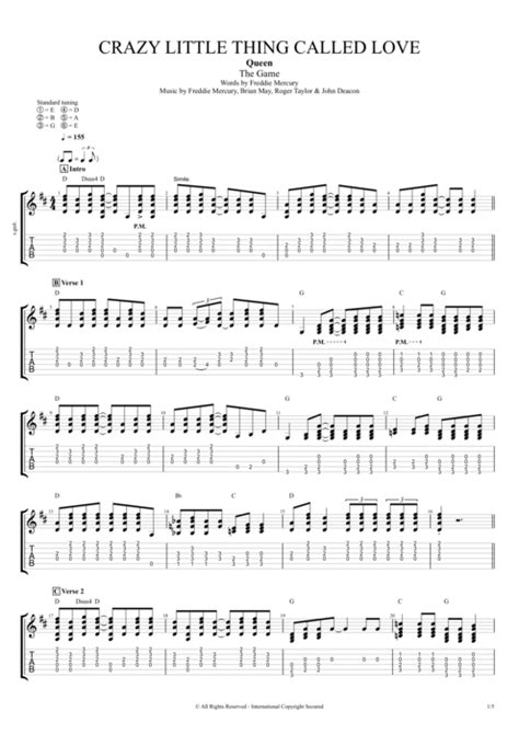 Crazy Little Thing Called Love Tab By Queen Guitar Pro Full Score