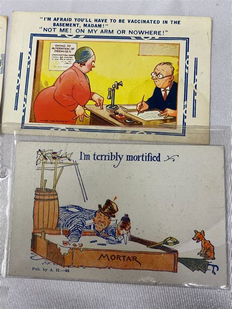 4 Vintage Comic Postcards