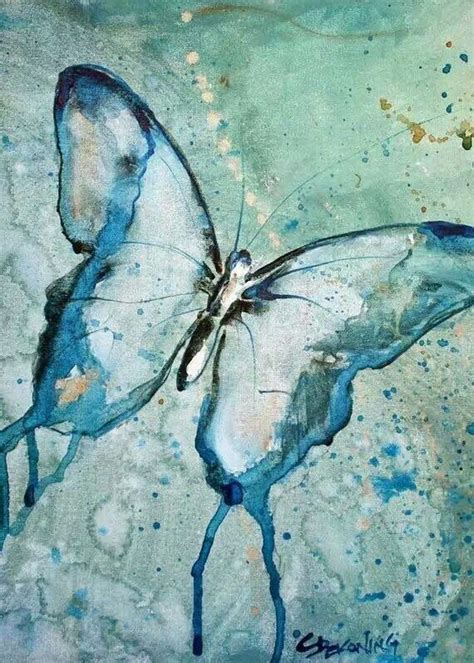 Butterfly Painting Butterfly Watercolor Blue Butterfly Watercolor