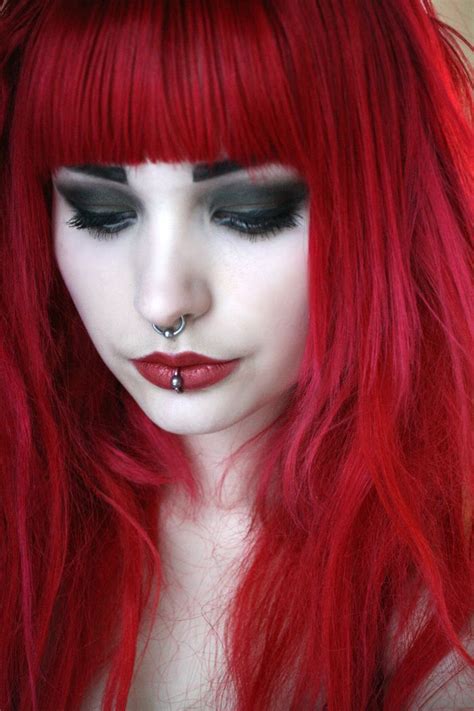 Red Hair Piercings Makeup Red Hair With Bangs