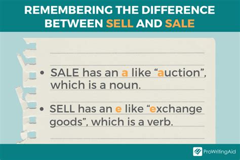 Sale Vs Sell Whats The Difference The Grammar Guide