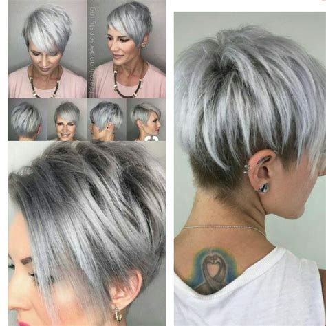 Pixie short gray hairstyles and haircuts over 50 in 2017. Second | Short grey hair, Short silver hair, Funky short hair