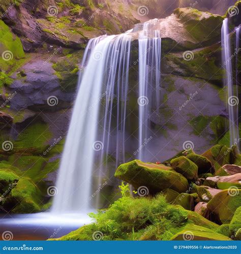1619 Mystical Enchanted Waterfall A Mystical And Enchanting Background