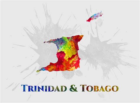 Trinidad And Tobago Map Artist Singh Mixed Media By Artguru Official Maps Pixels
