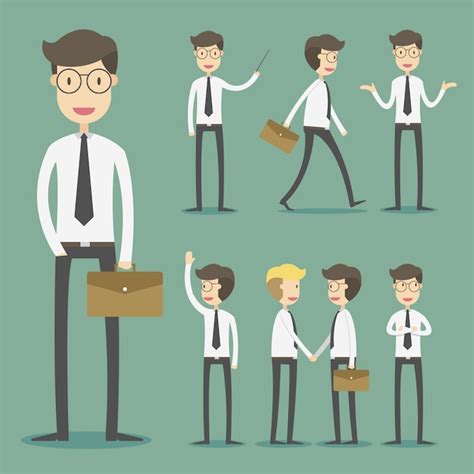 Business Character Collection Vector Free Download