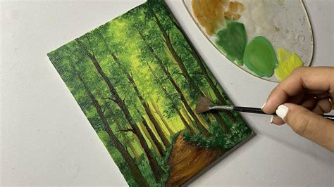 Forest Pathway Painting Easy Acrylic Painting For Beginners57