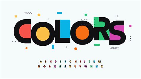 Colors Font Alphabet Letters Modern Logo Typography Color Creative Art Typographic Design