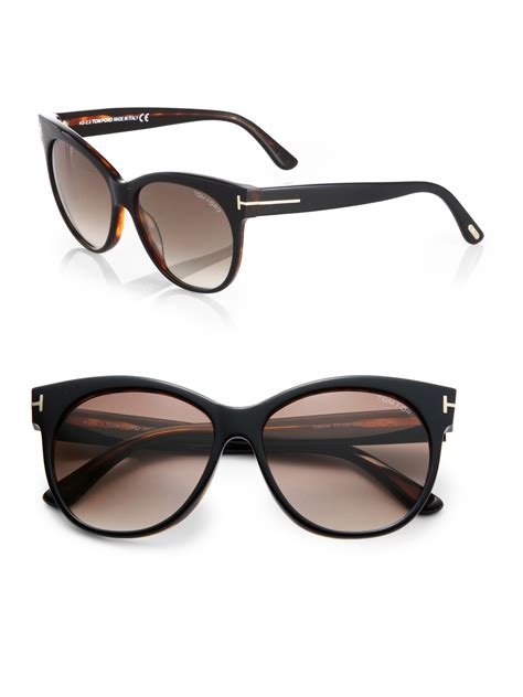 Tom Ford Saskia Oversized Sunglasses In Black Brown Black Lyst