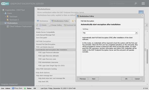 Initiate Automatic Full Disk Encryption On Workstations Eset Endpoint