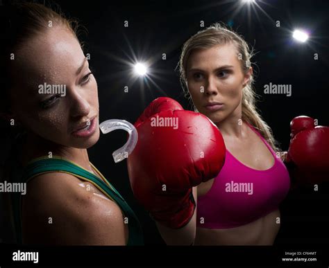 Female Boxing Knockout Punch Stock Photo Alamy