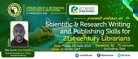 Maybe you would like to learn more about one of these? Webinar - Scientific & Research Writing and Publishing Skills for 21st Century Librarians ...