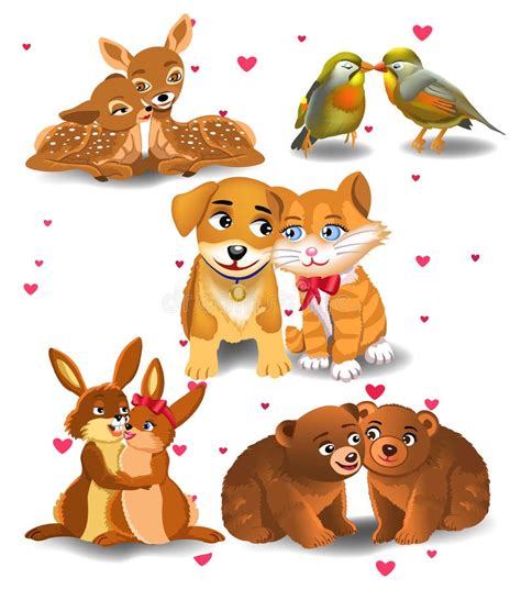 Animals In Love Stock Vector Illustration Of Domestic 36756631