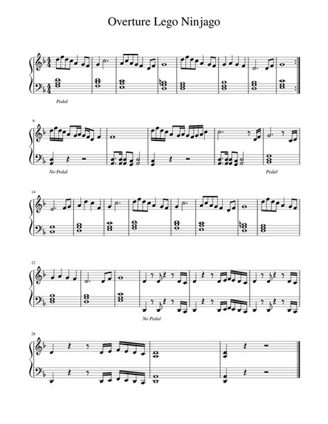Overture Lego Ninjago Sheet Music For Piano Download Free In Pdf Or
