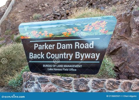 An Entrance Road Going In Parker Dam Arizona Editorial Photo Image