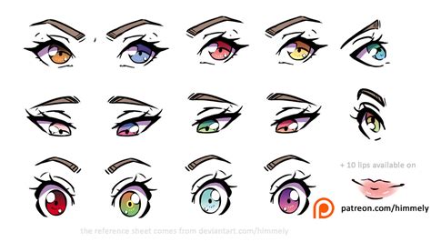 Anime Eyes Reference Sheet Color Inspirations By Himmely On Deviantart