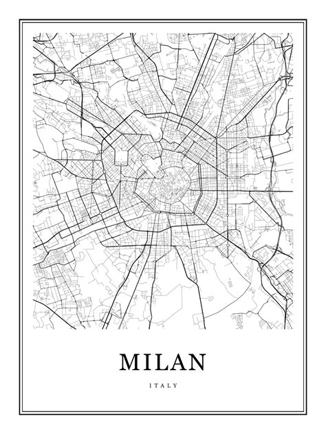 Milan Map Milan Print Large Map Milan City Map Milan Etsy In 2020