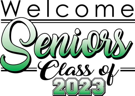 Welcome Seniors Class Of 2023 Banner Green Stock Illustration