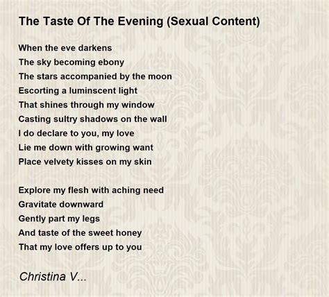 The Taste Of The Evening Sexual Content By Christina V The Taste