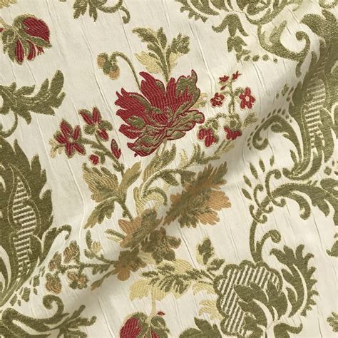 Classic Floral Brocade Upholstery Fabric 54 By The Yard