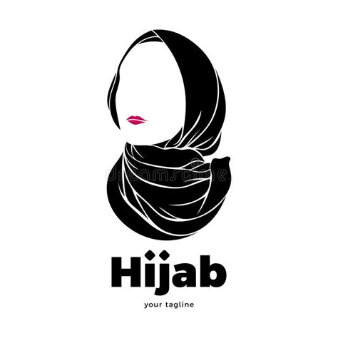 Hijab Logo Illustration For Muslim Fashion Product Brand Stock Vector