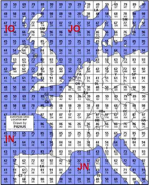 European Grid Locator Map Western Europe Lb3hcs Engineering Blog