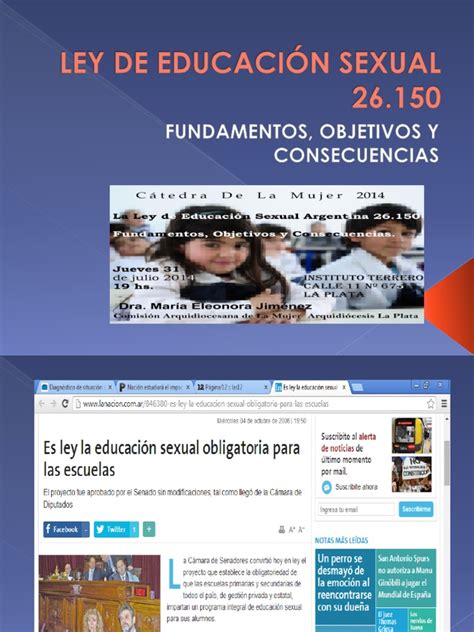 Ley De Educación Sexual 26150