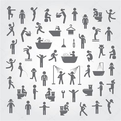 Action People And Hygiene Icons Set Stock Vector Image By ©tackgalich