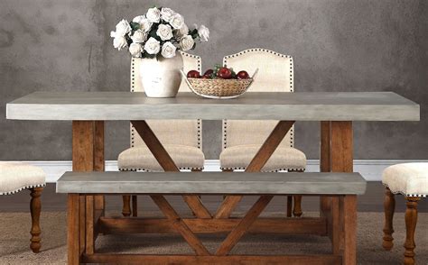 The look might be might be ultra sleek and contemporary but features: Bohemian Gray and Brown 42" Cement Dining Table from ...