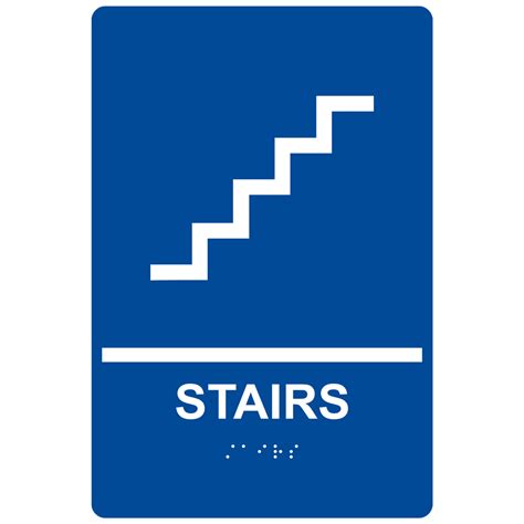 Ada Stairs Braille Sign Rre 220whtonblu Wayfinding