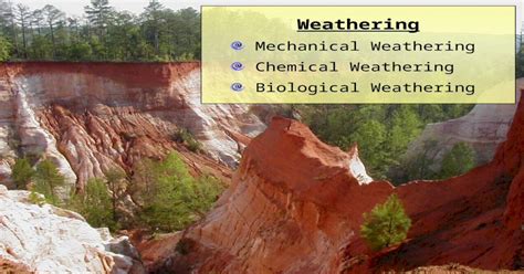 Weathering Mechanical Weathering Chemical Weathering Biological