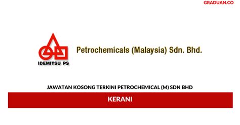 Manufacturer, trading company, buying office, agent, distributor/wholesaler, government ministry/bureau/commission, association, business service (transportation, finance, travel, ads, etc), other. Permohonan Jawatan Kosong Petrochemical (M) Sdn Bhd ...
