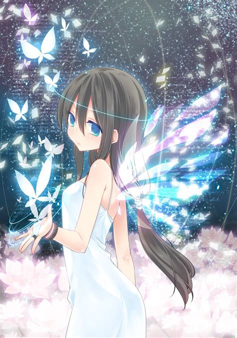 Anime Girl With Wings And Butterflies Anime Pinterest Wings