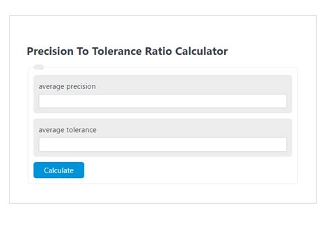 Precision To Tolerance Ratio Calculator Calculator Academy