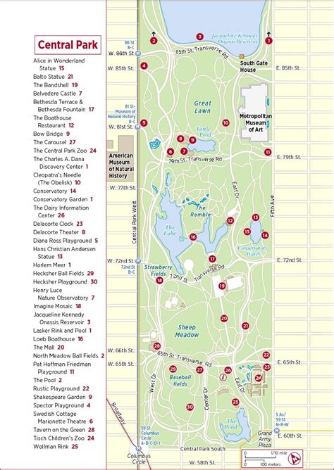 Frommer's Map of Central Park | Central park map, Map of new york