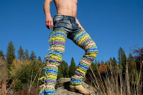 Crochet Leg Warmers Thigh High Chaps Side Fringe S