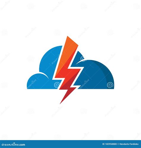 Thunder Cloud Logo Design Vector Graphic Stock Vector Illustration Of
