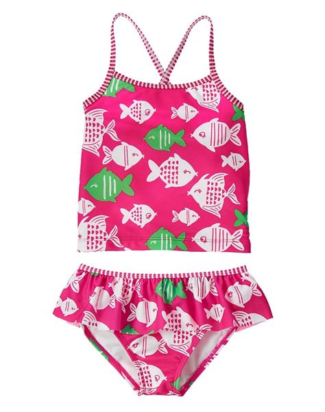 Gymboree Girl Cabana Pink Fish 2 Piece Swimsuit 2 Piece Swimsuits