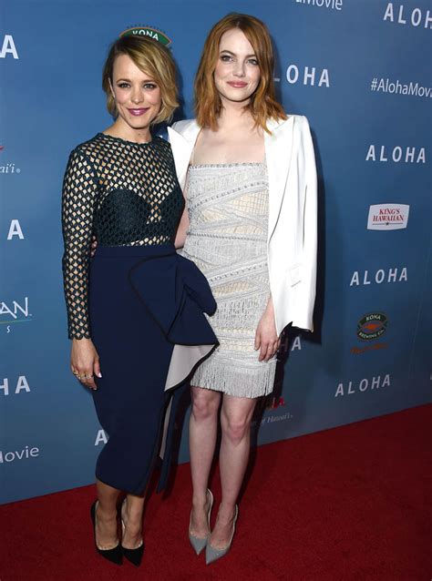 Rachel Mcadams And Emma Stone At Aloha La Premiere With Cameron Crowe