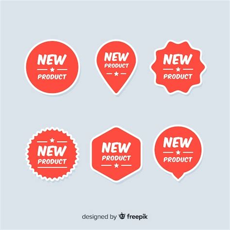 Premium Vector Colorful New Product Label Collection