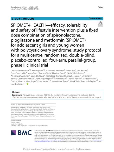 Pdf Spiomet4health—efficacy Tolerability And Safety Of Lifestyle