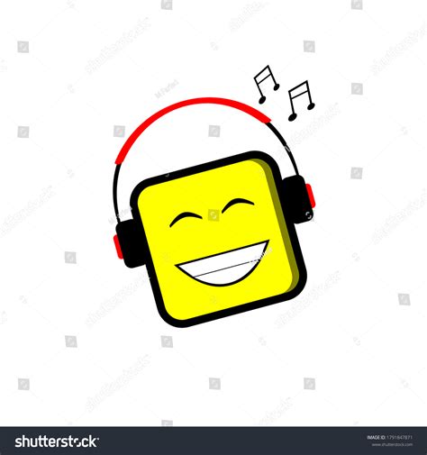 Smiley Emoticons Listening Music Headphones Stock Vector Royalty Free 1791847871 Shutterstock