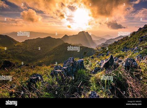 Raylight Sunset Landscape At Doi Luang Chiang Dao High Mountain In