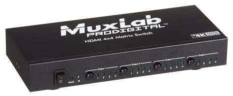 Muxlab 500440 4x4 4k Uhd Hdmi Matrix Switcher