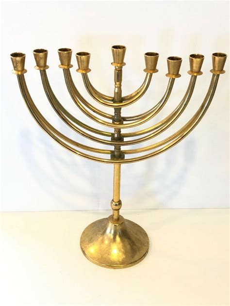 Vintage Jewish Hanukkah Chanukah Menorah Jerusalem Israel Hebrew